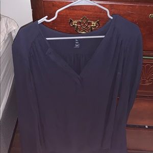 Gap long sleeved navy blue dress shirt